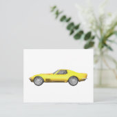 1970 Corvette Sportauto: Gele finish Briefkaart (Staand voorkant)