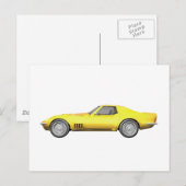 1970 Corvette Sportauto: Gele finish Briefkaart (Voorkant / Achterkant)