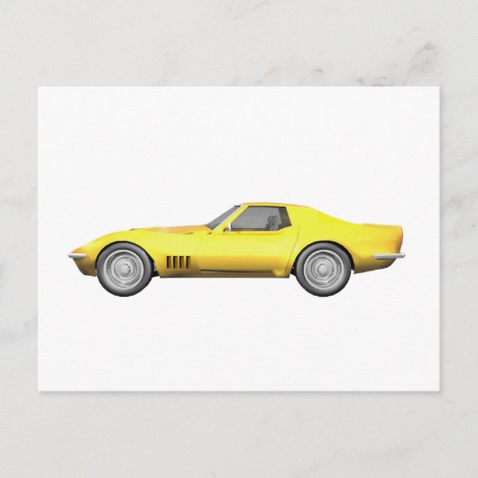 1970 Corvette Sportauto: Gele finish Briefkaart (Voorkant)