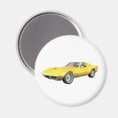 1970 Corvette Sportauto: Gele finish Magneet (Voorkant / Achterkant)