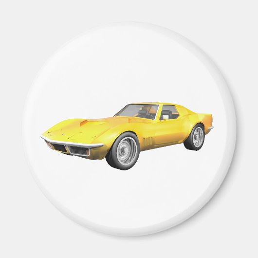 1970 Corvette Sportauto: Gele finish Magneet (Voorkant)