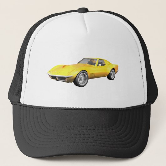 1970 Corvette Sportauto: Gele finish Trucker Pet (Voorkant)