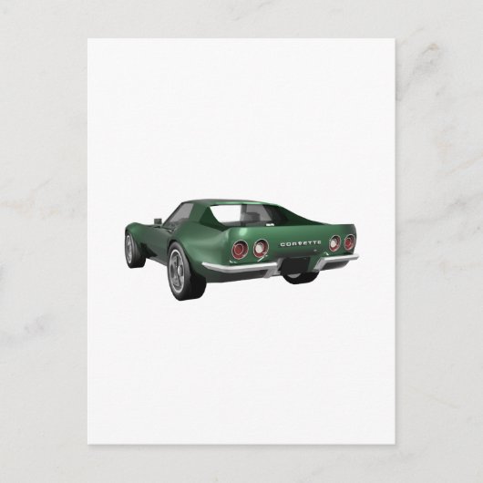 1970 Corvette Sportauto: Groene afwerking Briefkaart (Voorkant)