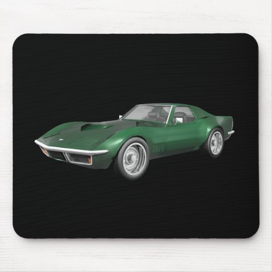 1970 Corvette Sportauto: Groene afwerking Muismat (Voorkant)