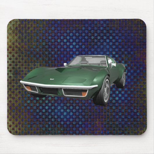 1970 Corvette Sportauto: groene finish: Mousepad Muismat (Voorkant)