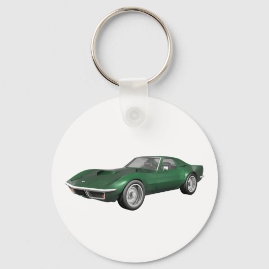 1970 Corvette Sportauto: groene finish Sleutelhanger (Voorkant)