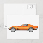 1970 Corvette Sportauto: Oranje finish: Briefkaart (Voorkant / Achterkant)