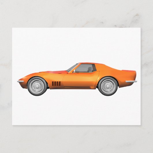 1970 Corvette Sportauto: Oranje finish: Briefkaart (Voorkant)