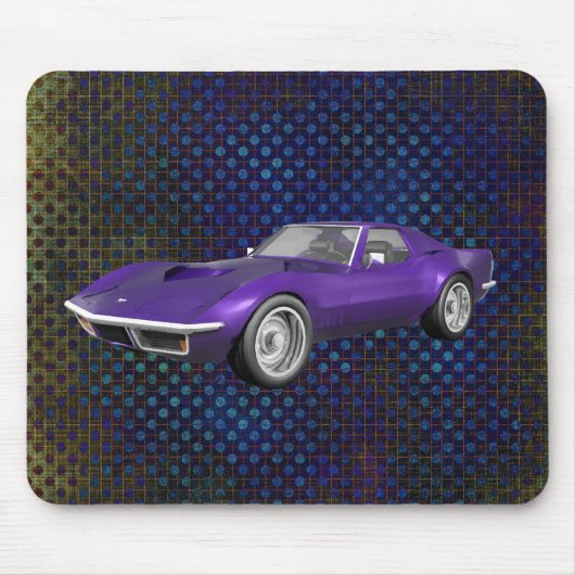 1970 Corvette Sportauto: Paarse afwerking: Mousepa Muismat (Voorkant)