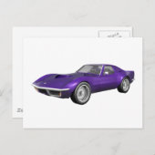 1970 Corvette Sportauto: Paarse finish: Briefkaart (Voorkant / Achterkant)
