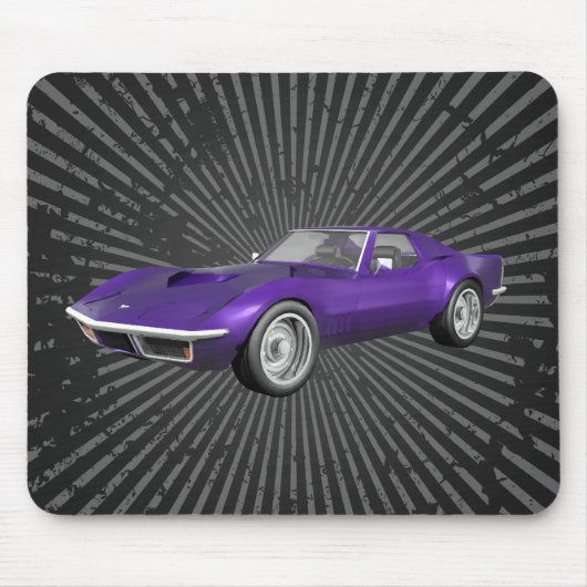 1970 Corvette Sportauto: Paarse finish: Mousepad Muismat (Voorkant)