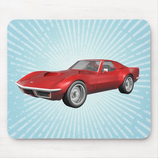 1970 Corvette Sportauto: Rode afwerking: Mousepad Muismat (Voorkant)
