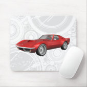 1970 Corvette Sportauto: Roodfinse: Mousepad Muismat (Met muis)
