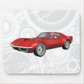 1970 Corvette Sportauto: Roodfinse: Mousepad Muismat (Voorkant)