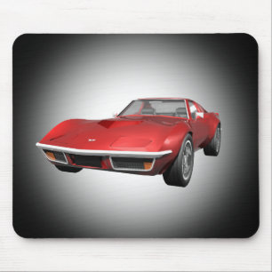1970 Corvette Sportauto: Roodfinse: Mousepad Muismat