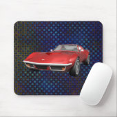 1970 Corvette Sportauto: Roodfinse: Mousepad Muismat (Met muis)
