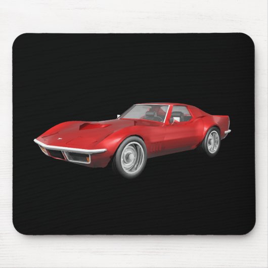 1970 Corvette Sportauto: Roodfinse Muismat (Voorkant)