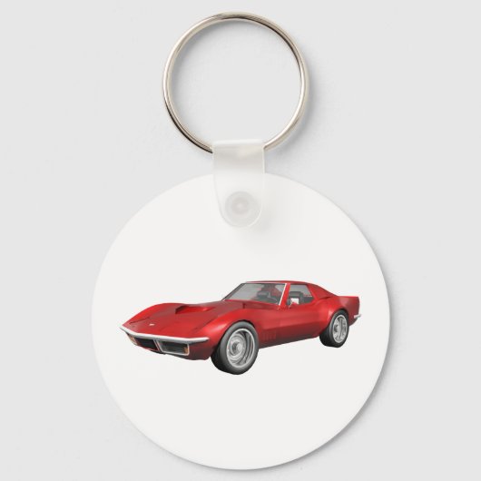 1970 Corvette Sportauto: Roodfinse Sleutelhanger (Voorkant)