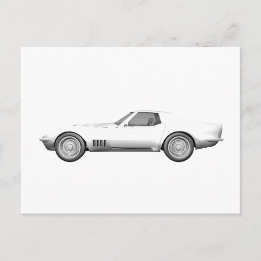 1970 Corvette Sportauto: Witte afwerking Briefkaart (Voorkant)