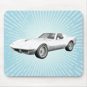 1970 Corvette Sportauto: Witte afwerking: Mousepad Muismat