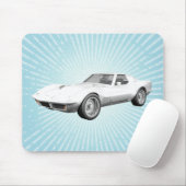1970 Corvette Sportauto: Witte finse: Mousepad Muismat (Met muis)