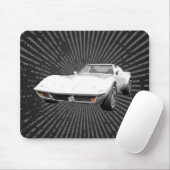 1970 Corvette Sportauto: Witte finse: Mousepad Muismat (Met muis)
