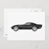 1970 Corvette Sportauto: Zwarte afwerking Briefkaart (Voorkant / Achterkant)