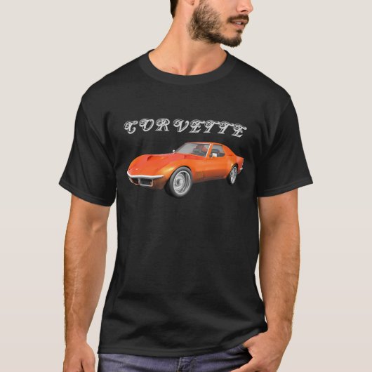 1970 Corvette sportwagen: Oranje afwerking: T-shir T-shirt (Voorkant)