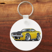1970 Cuda AAR Gele auto Sleutelhanger (Voorkant)