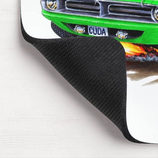 1970 Cuda Green Car Muismat (Hoek)