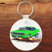 1970 Cuda Green Car Sleutelhanger (Voorkant)