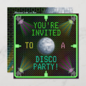 1970 Disco Ball Party Kaart (Voorkant / Achterkant)