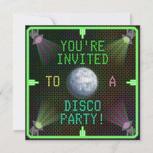  1970 Disco Ball Party Kaart (Voorkant)