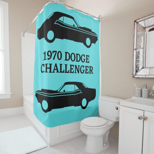 1970 Dodge Challenger Muscle Car Shower Curtain Douchegordijn (In situ)