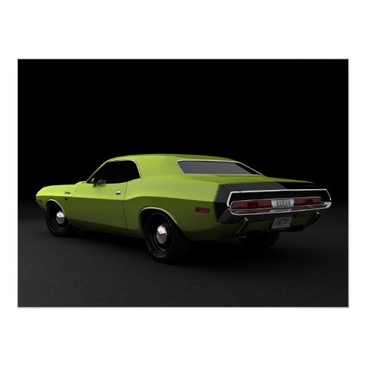 1970 Dodge Challenger R/T - Limoen Light Perfect Poster (Voorkant)