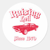 1970 Dodge Challenger Ronde Sticker (Voorkant)