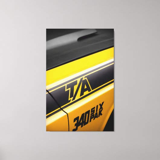 1970 Dodge Challenger T/A 340 Six Pak Pack Mopar Canvas Afdruk (Voorkant)