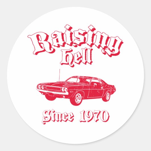 1970 Dodge Hemi Challenger Ronde Sticker (Voorkant)
