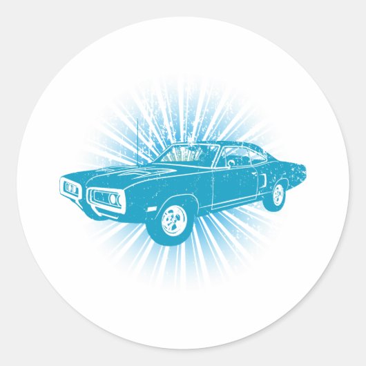 1970 Dodge Super Bee 400 Ronde Sticker (Voorkant)