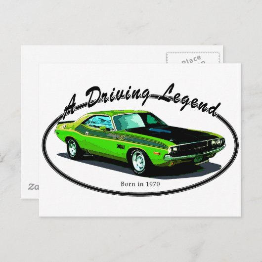 1970 Dodge-uitdager Briefkaart (Voorkant / Achterkant)