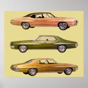 1970 Drie Spier Auto's Poster