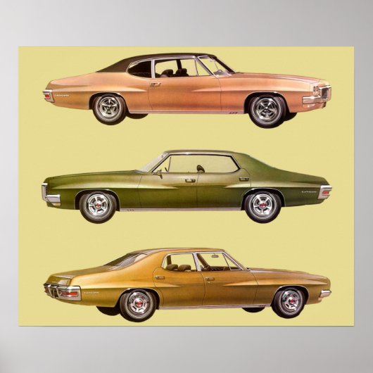 1970 Drie Spier Auto's Poster (Voorkant)