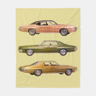 1970 Drie Spier Auto's Print Fleece Deken