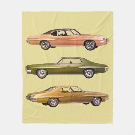 1970 Drie Spier Auto's Print Fleece Deken (Voorkant)