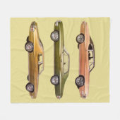 1970 Drie Spier Auto's Print Fleece Deken (Voorkant (Horizontaal))