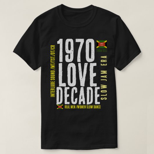 1970 ECHTE MANNEN SLOW DANCE Basic Donker T-shirt (Design voorkant)