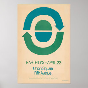1970 Eerste Aarddag Poster Mid-Century