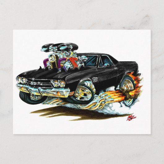 1970 El Camino Black Truck Briefkaart (Voorkant)