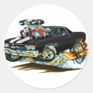 1970 El Camino Black-White Truck Ronde Sticker