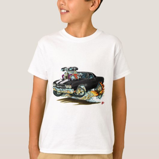 1970 El Camino Black-White Truck T-shirt (Voorkant)